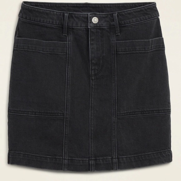 Old Navy Black Denim Skirt - Picture 1 of 5